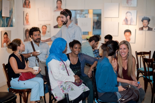 Crowd gathering for the opening event at AltCity, September 24, 2014, Beirut. Photo by Marta Bogdanska