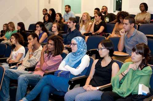 Audience at ISI in AUB listening to the panel discussion, October 8, 2014, Beirut. Photo by Marta Bogdanska